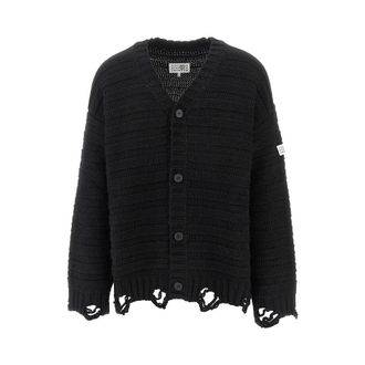 Maison Margiela Distressed wool blend cardigan Man S