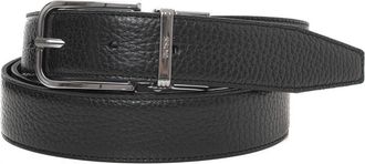 HUGO BOSS Madison Riem met Dubbele Gesp - Heren - Riemen - Zwart - ONE Size - Leer - Accessoires