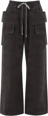 Rick Owens Creatch Black Cotton Cargo Wide-Leg Pants