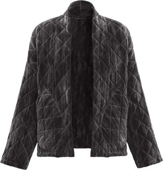Marella Emmeccesso Quilted Velvet Jacket - Dames - Kimonos - Grijs - 2XS - Overhemden