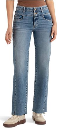 Kut from the Kloth Charlotte High Rise Wide Leg Side Inset Raw Hem Jeans In Synergy