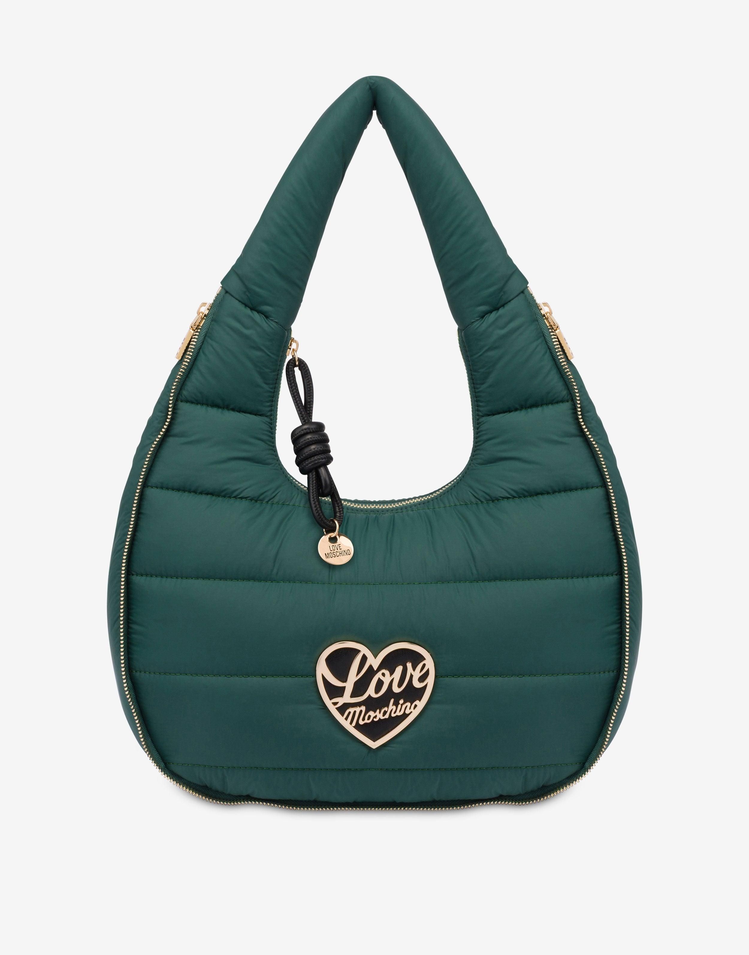 Love Moschino Gesteppte Hobo-Tasche aus Nylon Grün ab 195,00