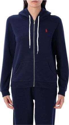 Polo Ralph Lauren Comfortabele Hoodie met Volledige Rits - Dames - Vesten met rits - Blauw - L - Hoodies & sweatvesten