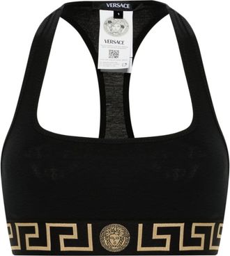 Versace Bralette Con Scollo Rotondo E Bordo Greca-Donna
