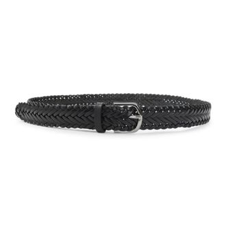 Giorgio Armani Belts, male, Black, Size: 95 CM Woven Leather Belt