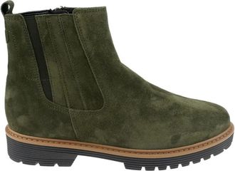 Gabor Elegante Su&egrave;de Enkelboot - Dames - Chelseaboots - Groen - 36 EU - Su&egrave;de - Schoenen