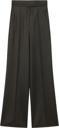 Max Mara Palazzo Broek - Dames - Wijde Broeken - Groen - XS - Wol - Broeken