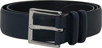 Orciani Cintura Basic Saffiano 3.5 cm - Accessories - Hombre - Azul - 110 CM