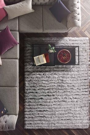 Origin Store Carved Glamour Rug in Silver | Size: 160 cm x 230 cm