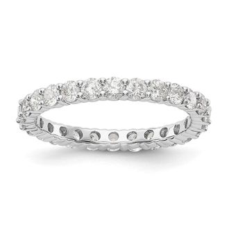 Diamond2Deal 14k White Gold Lab Grown Diamond Eternity Wedding Band Ring 1.5Ct Clarity- VS Color- G-H