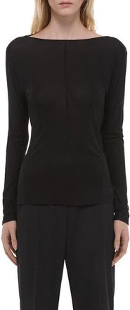 Helmut Lang Cowl Back Long Sleeve Top in Black at Nordstrom, Size Xx-Small