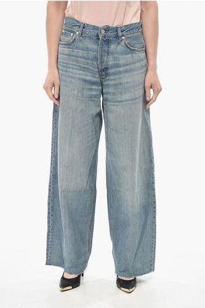 Haikure Wide-Leg Jeans With Raw Hem size 27