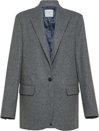 Forte_Forte Wollen Jas - Dames - Blazers - Grijs - L - Wol - Jassen