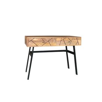 Jaipur Furniture Amar Console Table - Iron Base - Mango Wood/Iron - L50 x W100 x H75 cm - Light Finish - Assembly Required in Brown