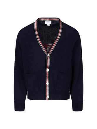 Thom Browne Navy Blue Hector Wool-Blend Cardigan
