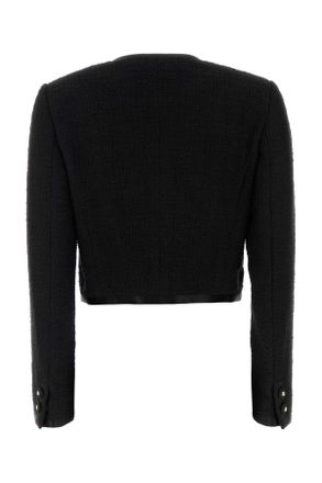 Dolce & Gabbana Womens Black Boucle Blazer Nero Giacche E Gilet