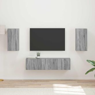 vidaXL Conjunto De Mueble De Tv 4 Uds. Gris Sonoma Vidaxl