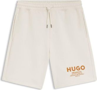 HUGO BOSS Loose-fit shorts in cotton terry with logo print