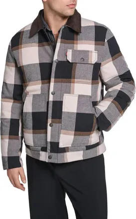 Levi's Quilted Work Jacket in Black/caramel at Nordstrom, Size Xx-Large