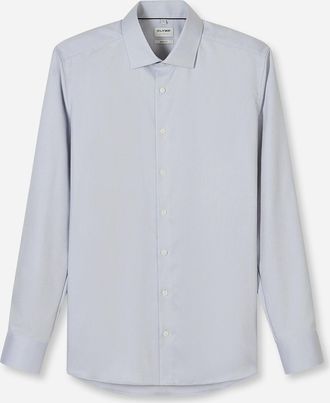 Olymp Businesshemd OLYMP Level Five body fit, Herren, Gr. 39, N-Gr, silbergrau, Web, Obermaterial: 97% Baumwolle, 3% Elastolefin, 2-Knopf-Manschette, Hemden
