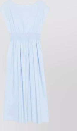 Roberto Collina cotton midi dress elastic waist pleated