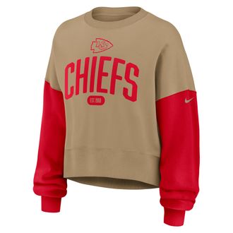 Nike Kansas City Chiefs Rewind Nike Womens NFL Pullover Crew in Brown | 01D70E8A7G-ZKC