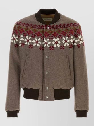 Dries Van Noten wool blend padded bomber jacket