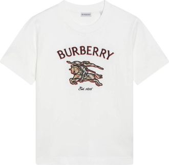 Burberry Frankie Bby Chk T-Shirt - Dames - T-shirts - Wit - XS - Katoen - Tops