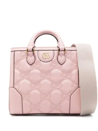 Gucci Kleine GG matelass&eacute; tas met handgreep - Roze