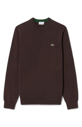 Lacoste Solid Cotton Jersey Crewneck Sweater in Buffalo at Nordstrom, Size 4