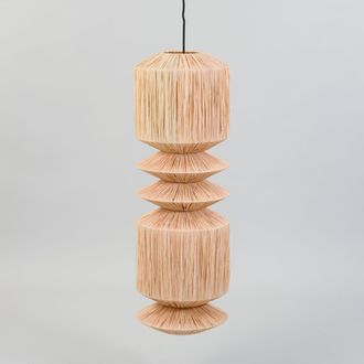 Maisons du monde L&aacute;mpara de techo de 2 niveles de rafia