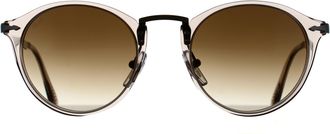 Persol Round Unisex Transparent Brown Grey Clear Gradient PO3166S Metal - One Size