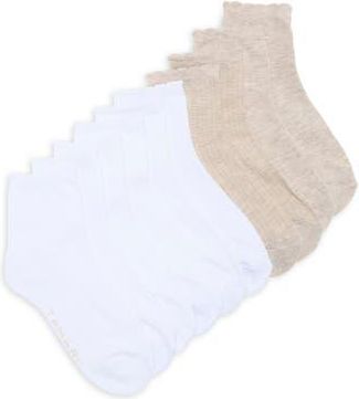 Elie Tahari 5-Pack Cushioned Ankle Socks in Tan Heather/White at Nordstrom Rack, Size 9/11