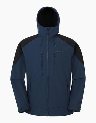 Mountain Warehouse Mens Mountain Warehouse Mens Radius Recycled Soft Shell Jacket - Blue - Size: Regular/34