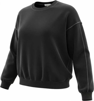 Bloomingdale's Womens Contrast Stitch Crewneck Sweatshirt In Black