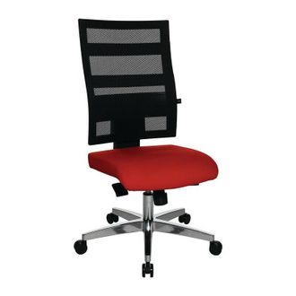 Topstar Silla Giratoria De Oficina Con Tecnolog&iacute;a De Sincronizaci&oacute;n De Puntos Negro / Rojo 450-550 Mm Capacidad De Carga 110 Kg