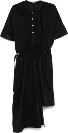 Undercover Chemisier in lino a righe - Nero