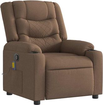 vidaXL Vidaxl - Sill&oacute;n Reclinable Con Masaje De Tela Marr&oacute;n