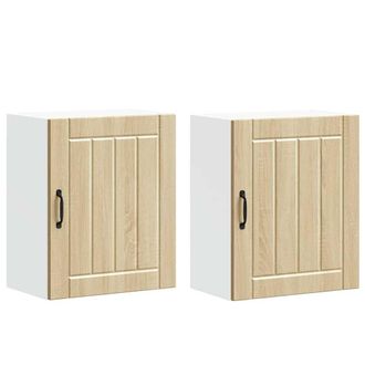 vidaXL Vidaxl Pensili Da Cucina 2 Pz Lucca In Legno Multistrato Rovere