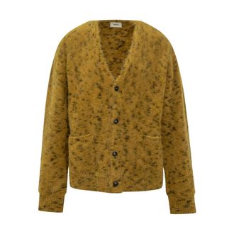 A Paper Kid Truien & Vesten, Heren, Geel, M, Wol, Cardigan Mohair