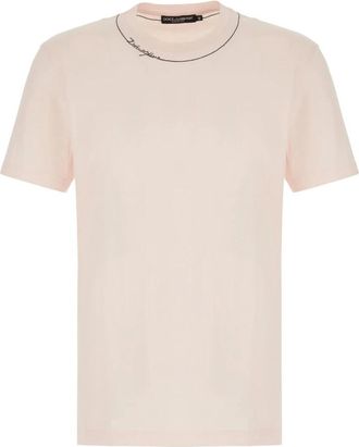 Dolce & Gabbana Tops, Heren, Roze, XL, Katoen, I8335W-G7Skb-F0662 T-shirt