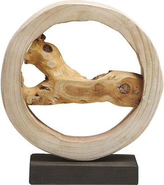 Beliani Beliani - Decorative Sculpture Abstract Light Wood Handmade Natural Certificate Ocampo