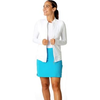 Sofibella Crushed Velvet Womens Golf Vest in White at Nordstrom, Size X-Small