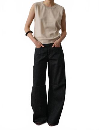 SOEUR Fargo Sleeveless Jumper In Light Beige