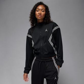 Nike Jordan Womens Jordan Brooklyn Full-Zip Track Jacket in Black | HQ9215-010