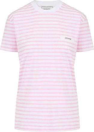 Iceberg Gestreept katoenen jersey T-shirt - Dames - T-shirts - Roze - XS - Katoen - Tops