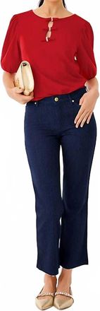 Lilly Pulitzer Womens Lindessa Embellished Crop Jeans In Dark Wash