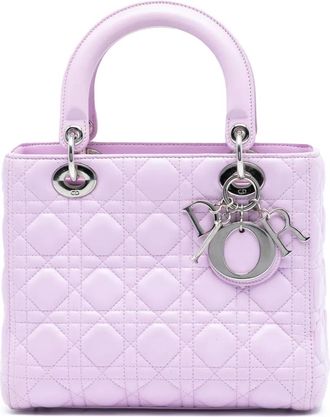 Dior 2014 medium Cannage Lady Dior tas van lamsleer - Paars