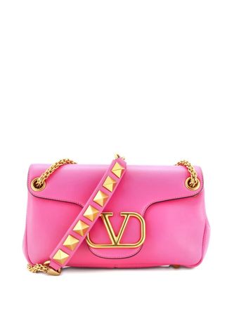 Valentino Garavani Stud Sign Leather shoulder bag - Roze