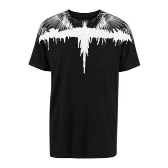 Marcelo Burlon Tops, Heren, Zwart, XL, Katoen, Logo-print Katoenen T-shirt
